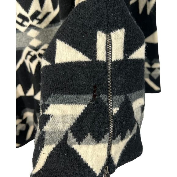 Vintage Ralph Lauren Sweater Lambswool Southwestern Hooded Black Size Medium - Picture 8 of 12